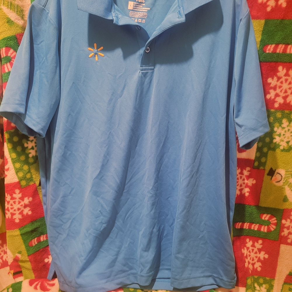 New Classic Blue Walmart Employee Polo Shirt with Embroidered Logo Size L